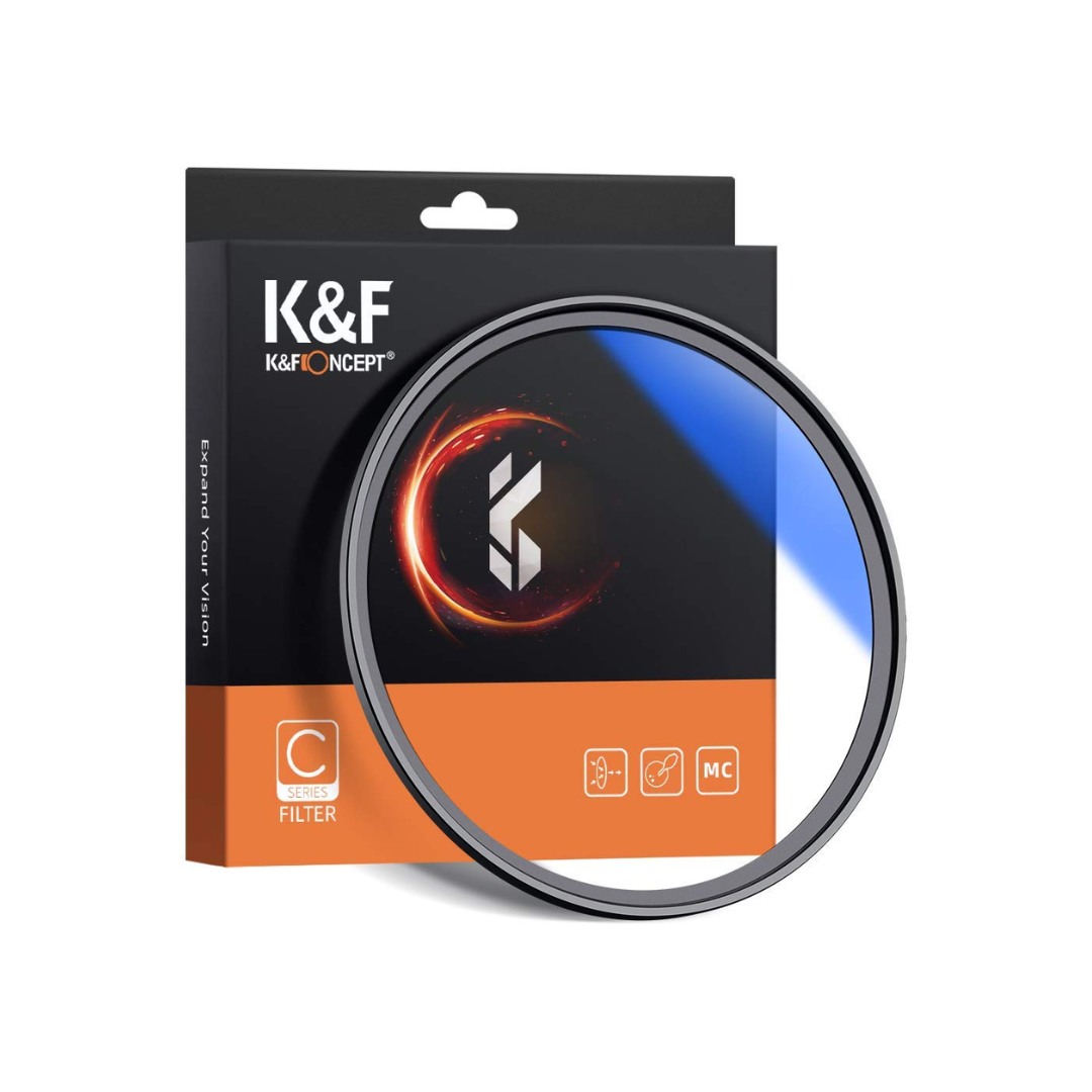 K&F Concept Classic MC UV Filter for DSLR and mirrorless camera lens protection against UV rays, dust, and scratches