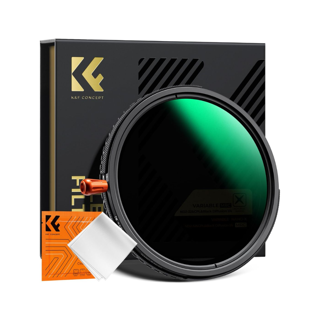 K&F Concept CPL ND2-ND32 variable ND and black mist camera lens filter kit