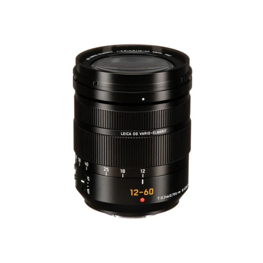 Leica DG Vario-Elmarit 12-60mm f/2.8-4.0 ASPH Power O.I.S. Macro Micro Four Thirds zoom lens for Panasonic Lumix cameras offering versatile wide to telephoto focal range and image stabilization