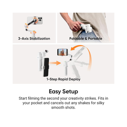Insta360 Flow 2 Pro AI Tracker Bundle smartphone gimbal with AI tracking and stabilization available at Camera Club India