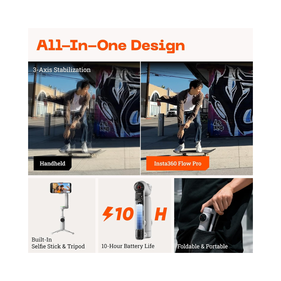 Insta360 Flow Pro AI smartphone gimbal with 3-axis stabilization