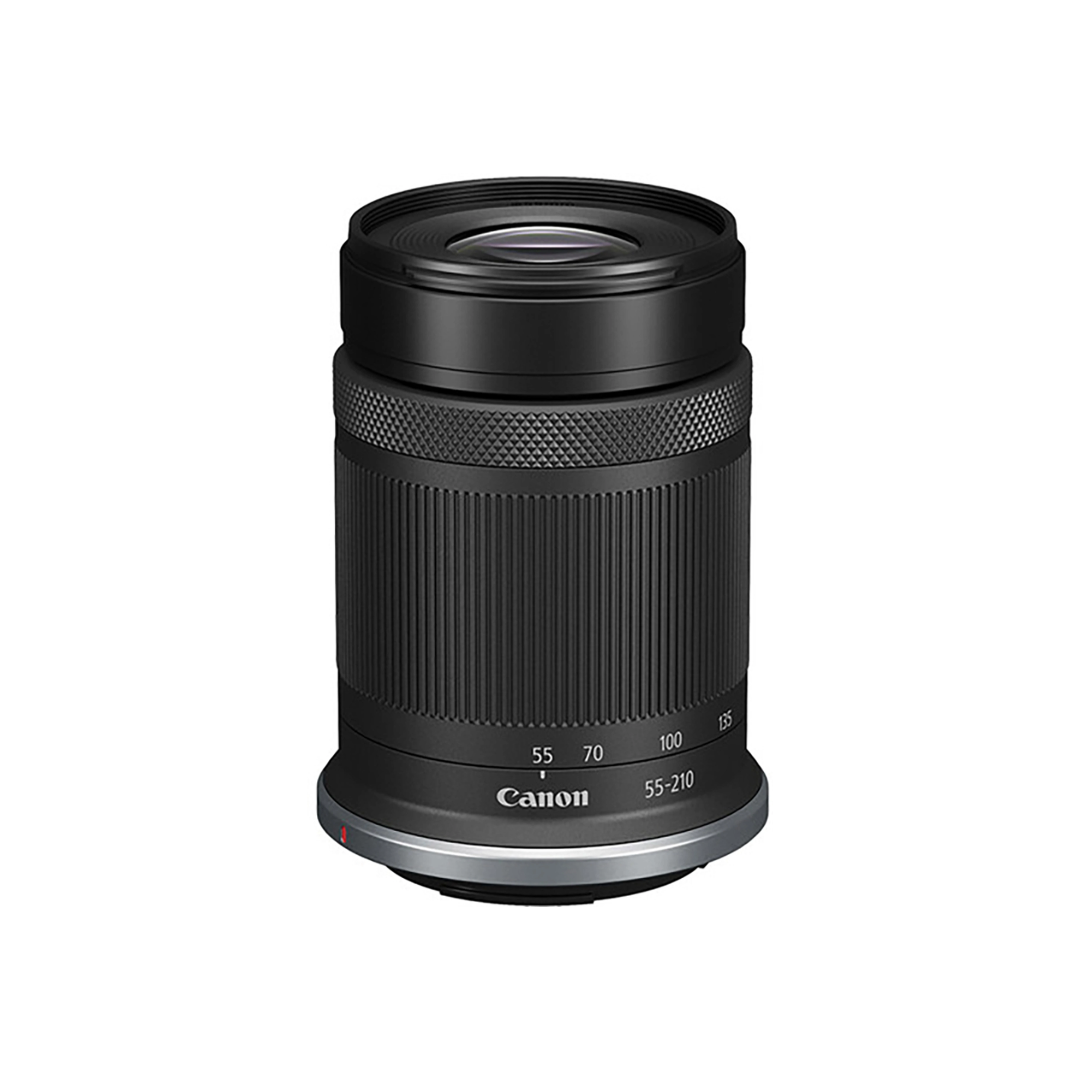 Used Canon EOS R50 mirrorless camera with RF-S 18-45mm and 55-210mm lens kit black color front view