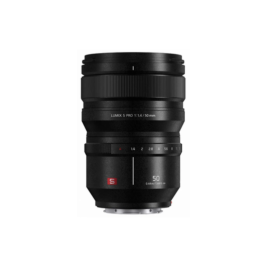 Panasonic Lumix S Pro 50mm F1.4 S-X50GC L-Mount prime lens front view