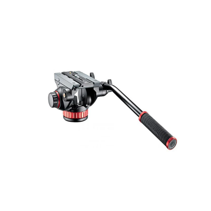 Unboxed Manfrotto MVH502AH Pro Video Head with flat base design for smooth professional video panning and tilting, available at Camera Club.