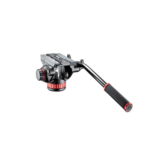 Unboxed Manfrotto MVH502AH Pro Video Head with flat base design for smooth professional video panning and tilting, available at Camera Club.