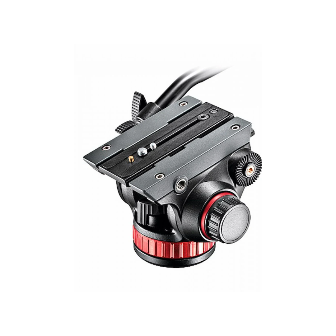 Unboxed Manfrotto MVH502AH Pro Video Head with flat base design for smooth professional video panning and tilting, available at Camera Club.