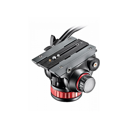 Unboxed Manfrotto MVH502AH Pro Video Head with flat base design for smooth professional video panning and tilting, available at Camera Club.
