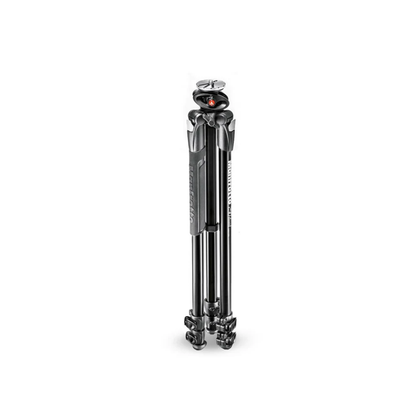 Unboxed Manfrotto MT290DUA3 290 Dual Aluminum Tripod with adjustable leg angles and center column for photography and videography.