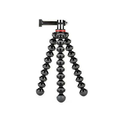 Joby GorillaPod 500 Action tripod holding a camera, flexible legs on table