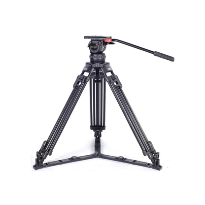 TS100AL/CF aluminum and carbon fiber tripod kit with fluid head for professional video shooting