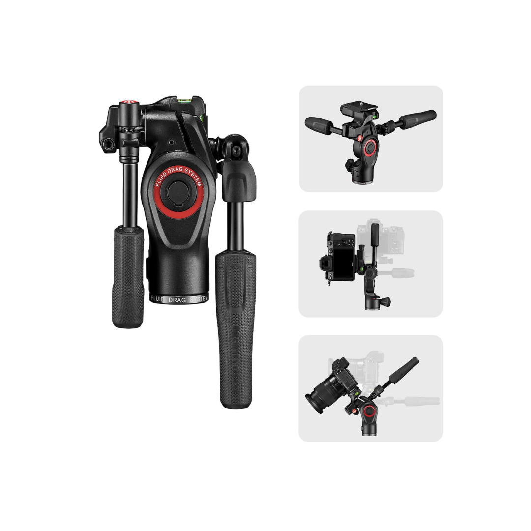 Manfrotto Befree 3-Way Live Advanced Tripod with fluid video head for smooth panning and compact travel design