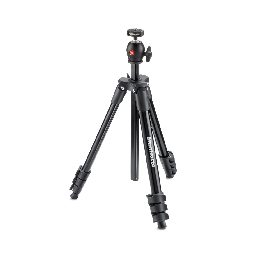 Manfrotto Compact Light Tripod Black lightweight travel tripod for cameras