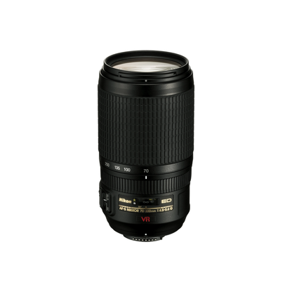 Used Nikon AF-S DX NIKKOR 70-300mm f/4.5-6.3G ED VR telephoto zoom lens for Nikon DX DSLR cameras available at Camera Club.