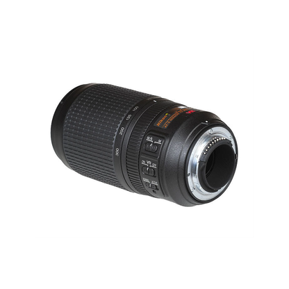 Used Nikon AF-S DX NIKKOR 70-300mm f/4.5-6.3G ED VR telephoto zoom lens for Nikon DX DSLR cameras available at Camera Club.