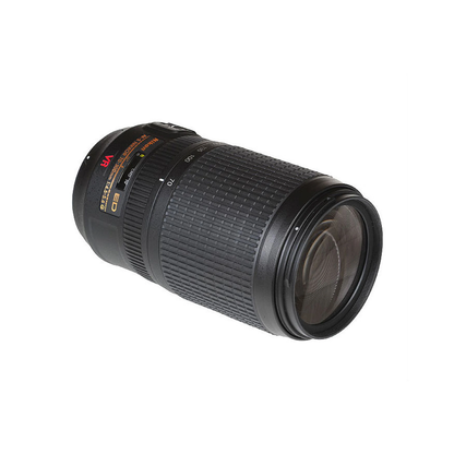 Used Nikon AF-S DX NIKKOR 70-300mm f/4.5-6.3G ED VR telephoto zoom lens for Nikon DX DSLR cameras available at Camera Club.