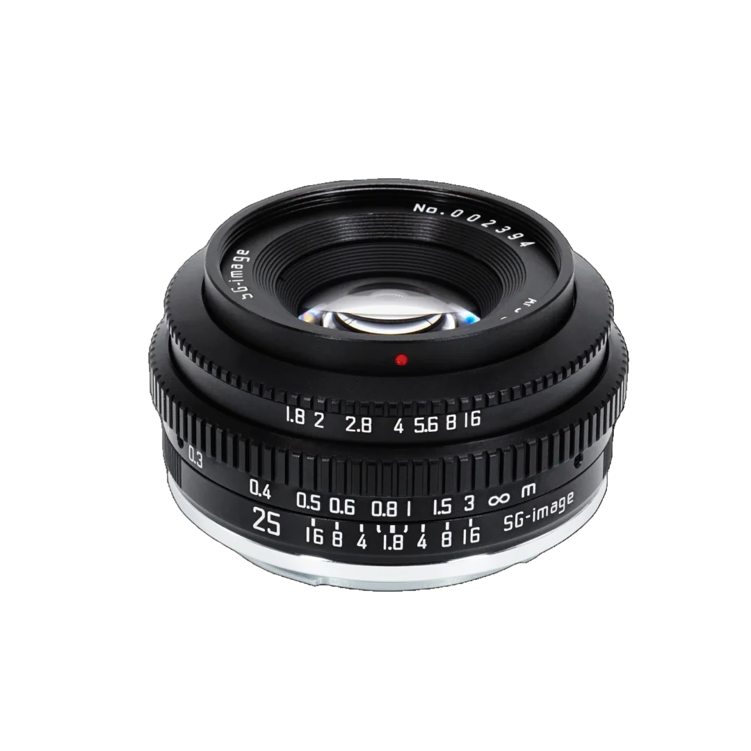 SG Image RF mount 25mm f1.8 manual focus prime lens for Canon RF mirrorless camera