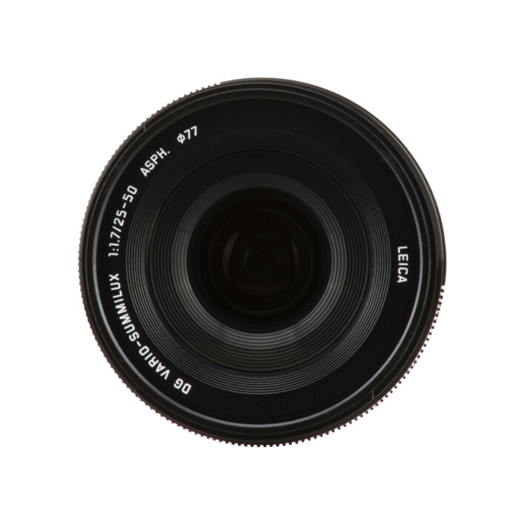 Leica DG Vario-Summilux 25-50mm F1.7 ASPH H-X2550GC Micro Four Thirds lens front view