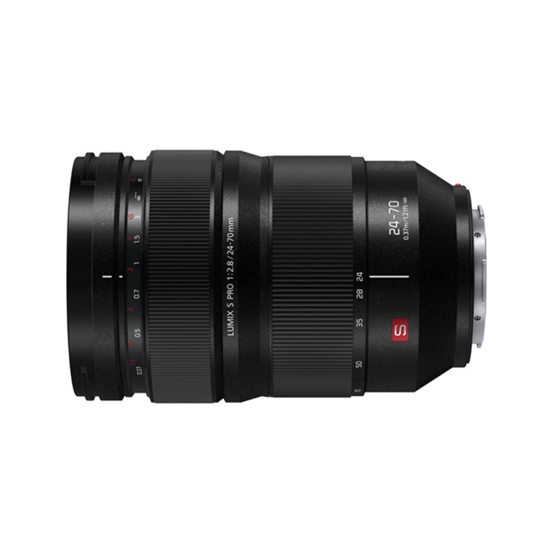 Panasonic Lumix S Pro 24-70mm F2.8 S-E2470GC professional zoom lens for L-mount full frame cameras, available at Camera Club