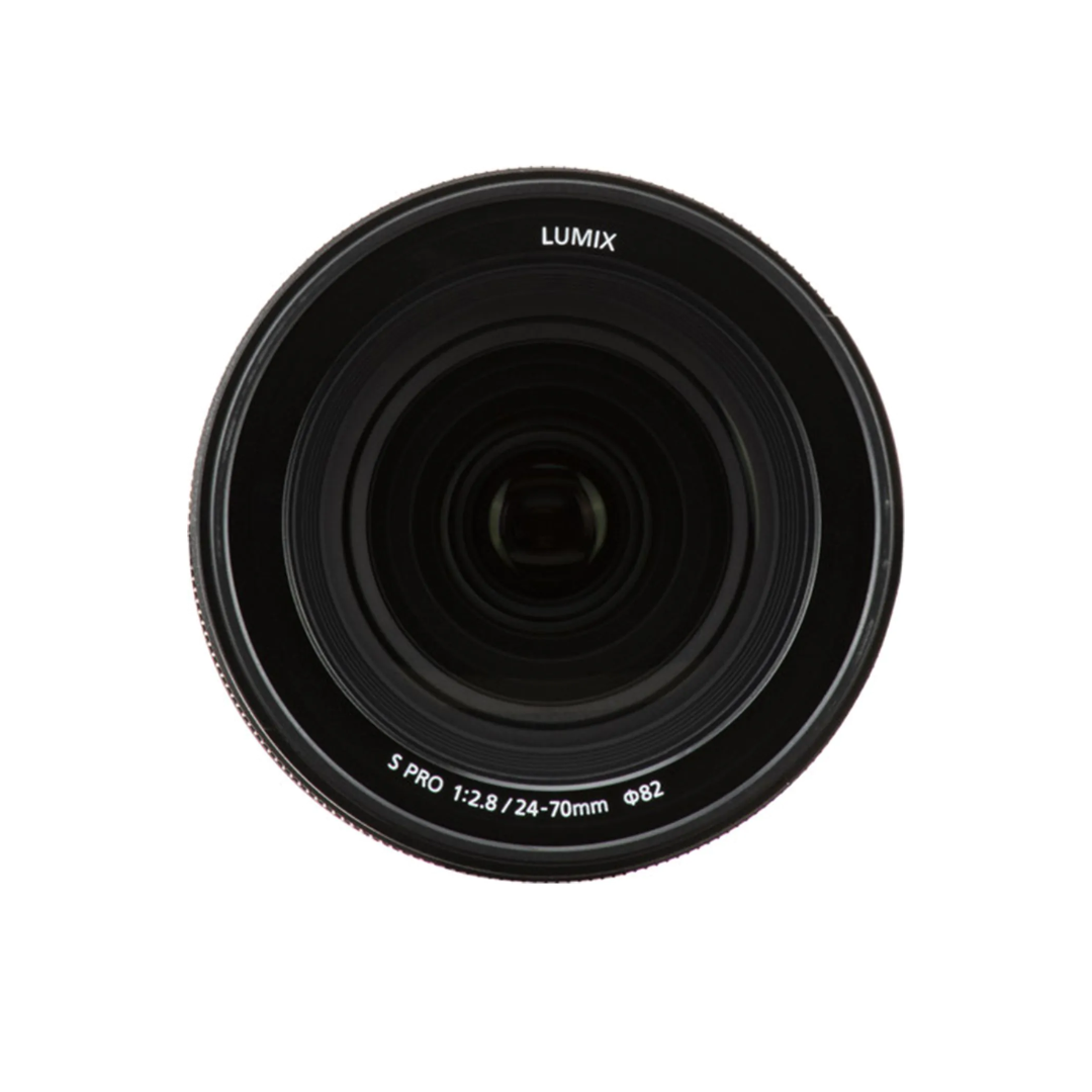 Panasonic Lumix S Pro 24-70mm F2.8 S-E2470GC professional zoom lens for L-mount full frame cameras, available at Camera Club