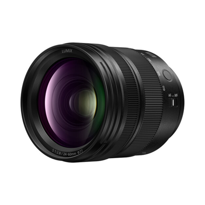 Panasonic Lumix S 24-60mm F2.8 lens mounted on a full-frame mirrorless camera, L-Mount standard zoom lens designed for professional photography and video with constant aperture performance.