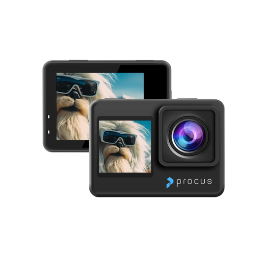 Unboxed Procus Yeti action camera with 5K video recording at 30fps and 48MP photo resolution, available at Camera Club.