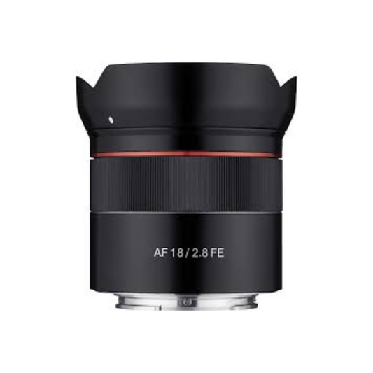 Used Samyang AF 18mm f/2.8 FE wide-angle autofocus lens for Sony E-mount cameras