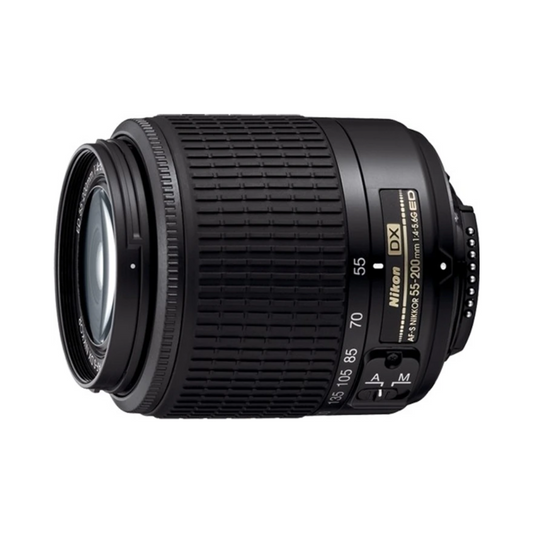 Used Nikon 55-200mm f/4-5.6G ED VR telephoto zoom lens for Nikon DX DSLR cameras