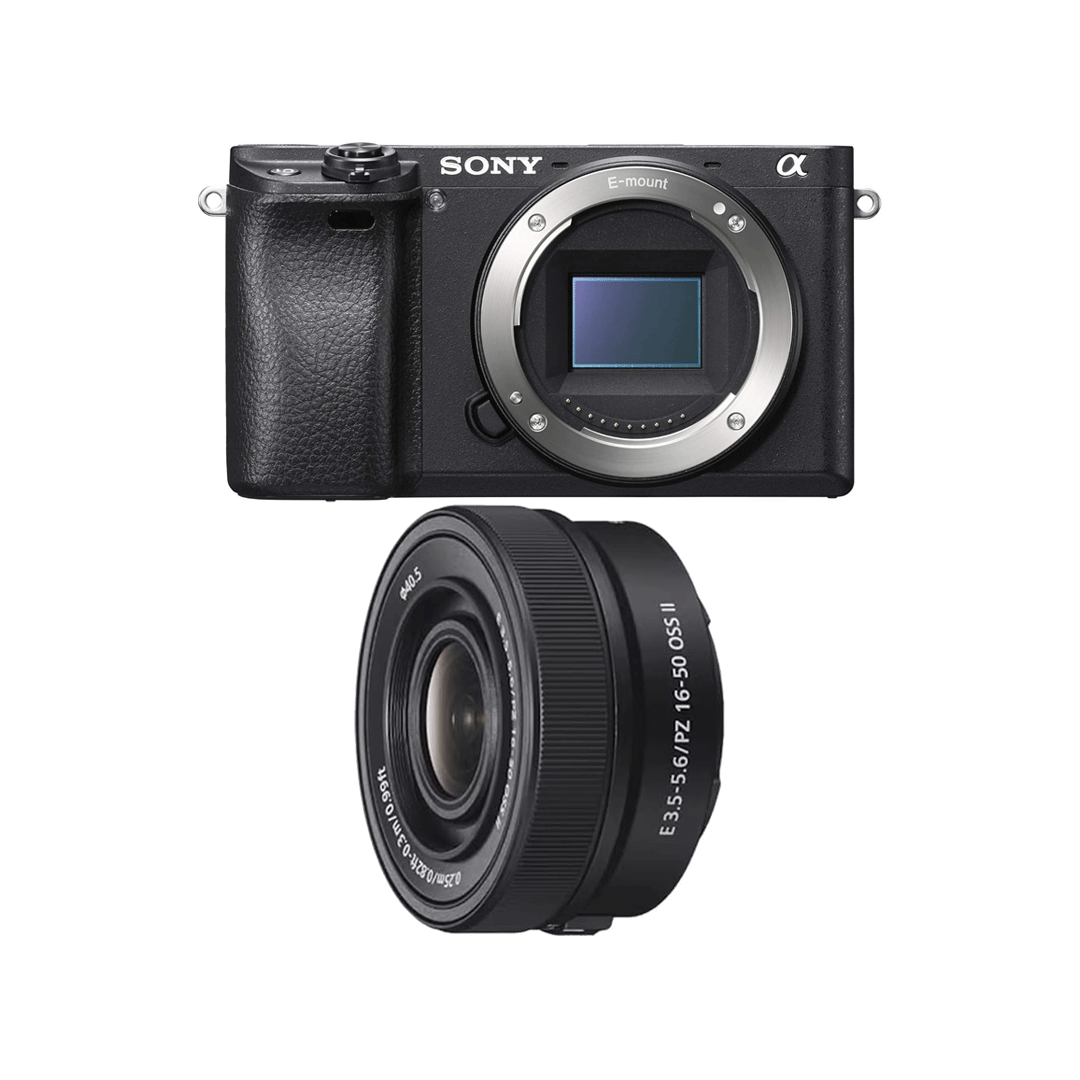 Used Sony a6500 mirrorless camera with 16–50mm f/3.5–5.6 OSS II lens available at Camera Club. Ideal for photography, videography, travel, and content creation.