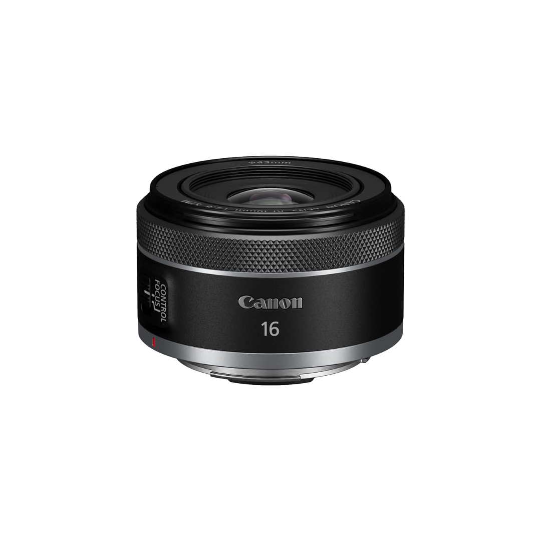 Canon RF 16mm f/2.8 STM ultra-wide prime lens available for rent at Camera Club