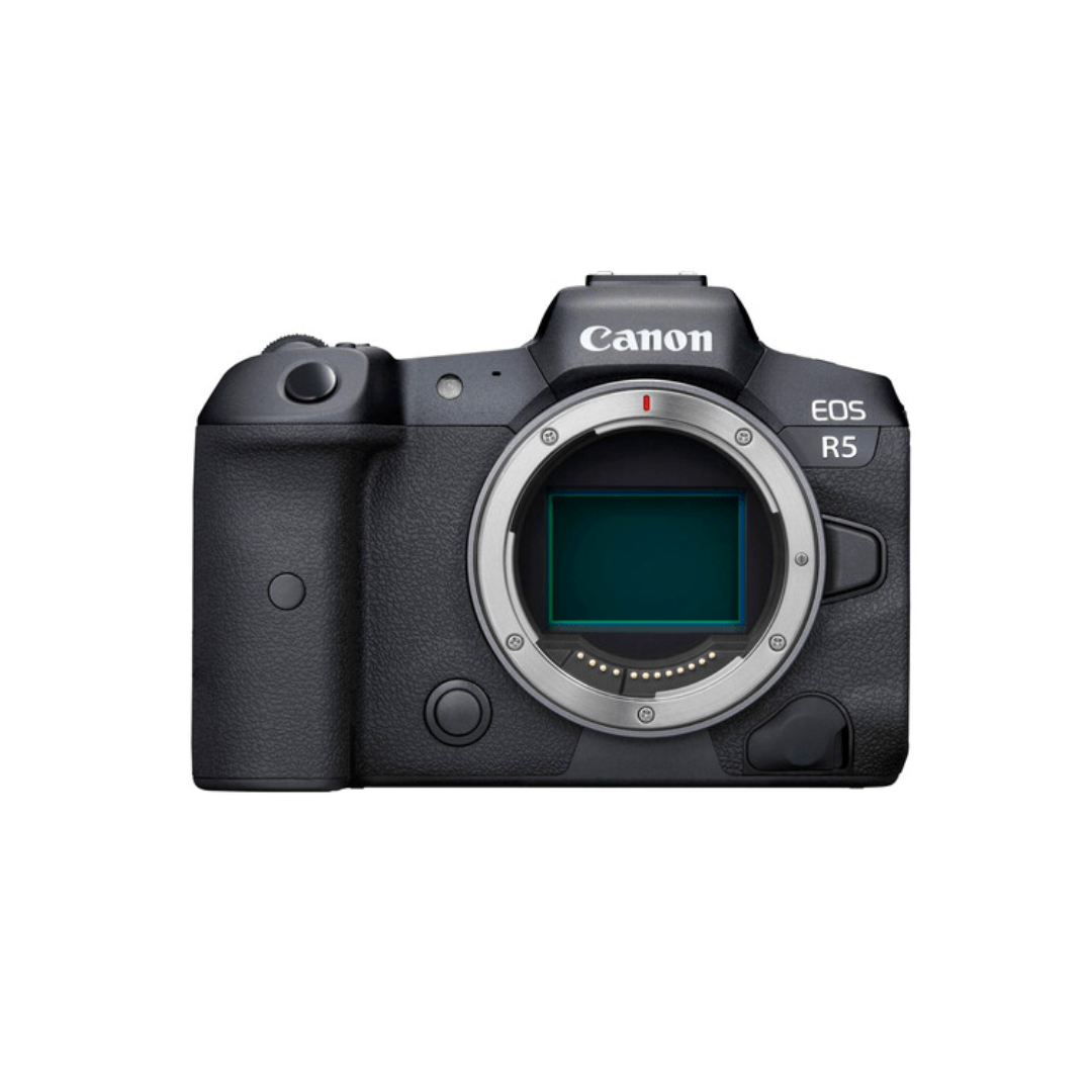 Canon EOS R5 full-frame mirrorless camera with mount adapter available for rent in Bangalore at Camera Club