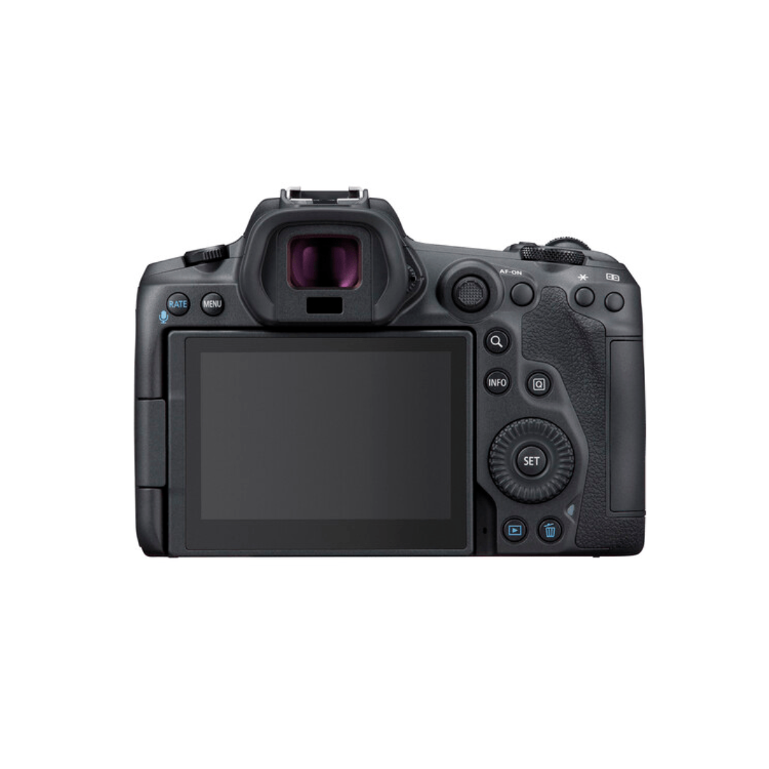 Canon EOS R5 full-frame mirrorless camera with mount adapter available for rent in Bangalore at Camera Club