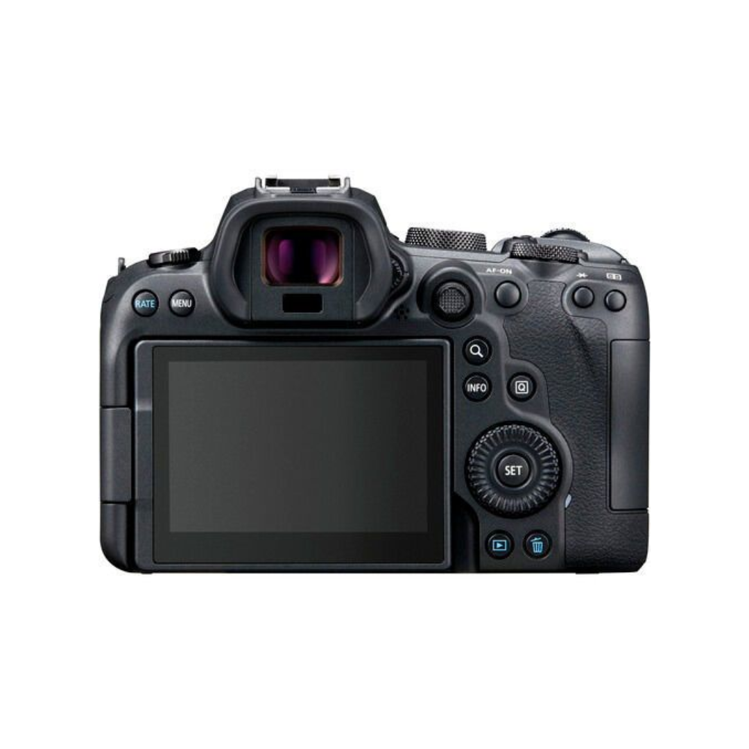 Canon EOS R6 camera with mount adapter available for rent at Camera Club Delhi