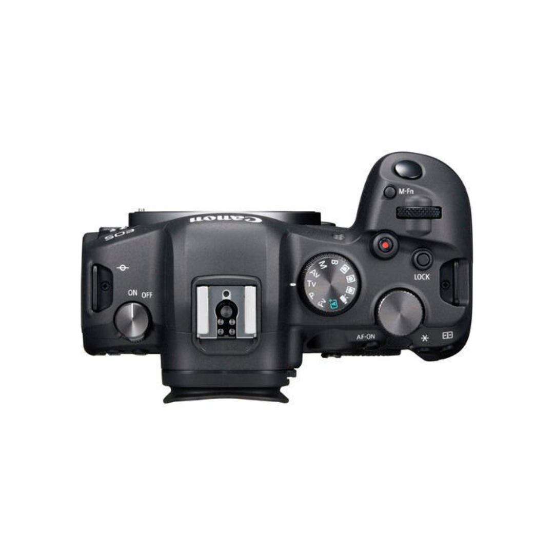 Canon EOS R6 camera with mount adapter available for rent at Camera Club Delhi