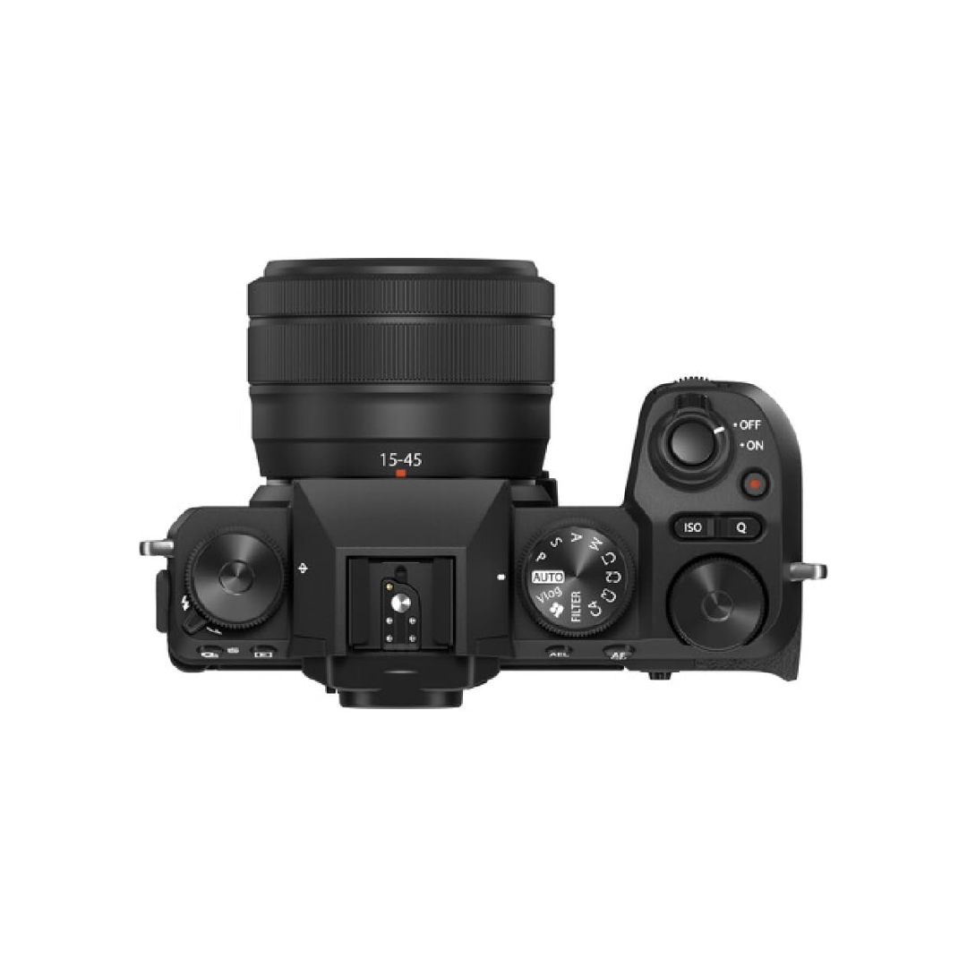 FUJIFILM X-S20 mirrorless camera with 15-45mm kit lens in black