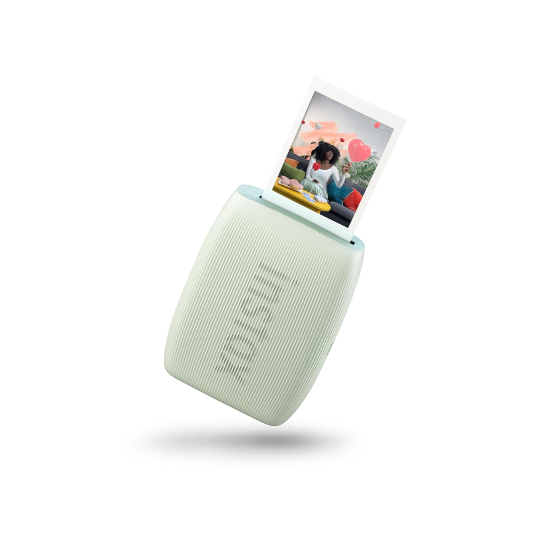 Instax Mini Link 3 smartphone photo printer in sage green, wireless instant photo printing