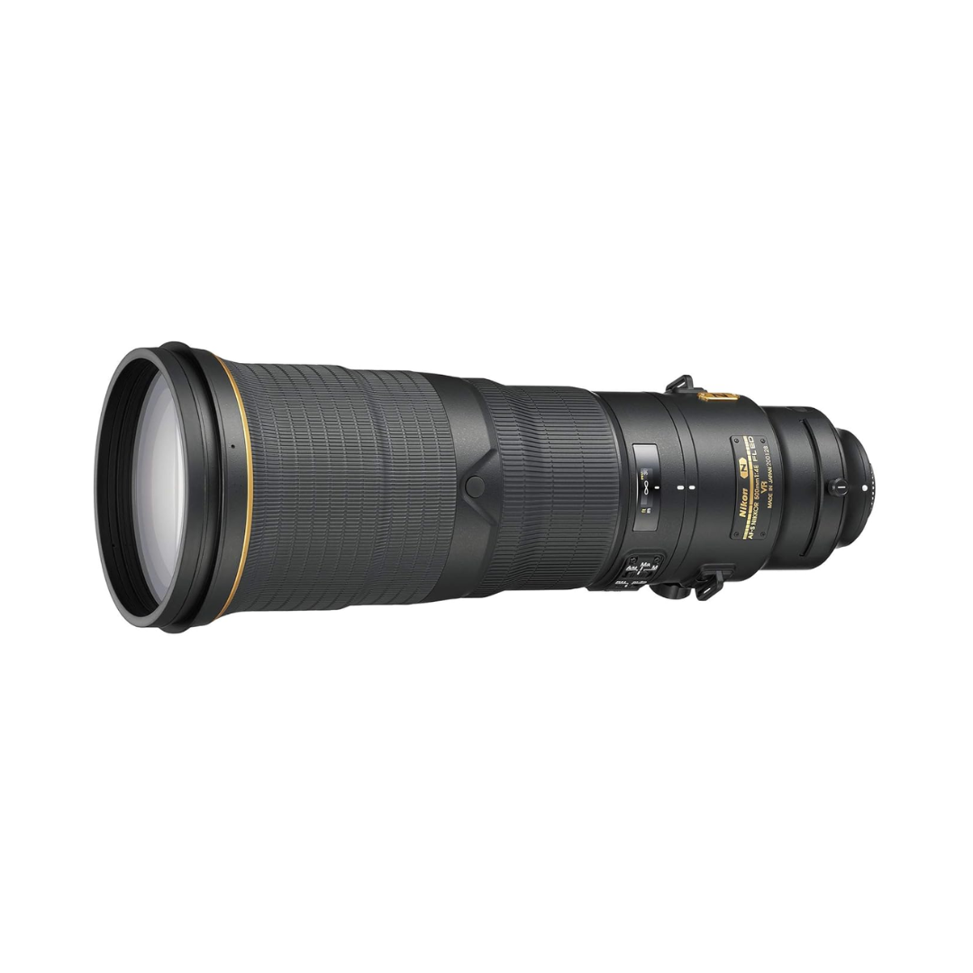Used Nikon AF-S FX Nikkor 500mm f/4E FL ED super telephoto lens for wildlife photography