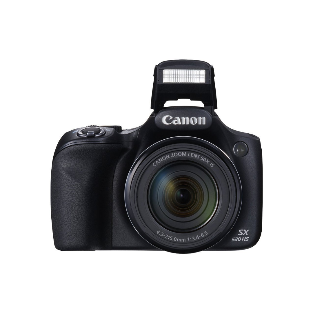 Used Canon PowerShot SX530 HS digital camera with 50x optical zoom, Full HD video recording, and built-in Wi-Fi, available at Camera Club.
