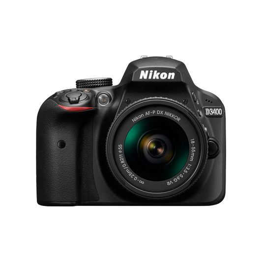Used Nikon D3400 DSLR Camera with AF-P DX NIKKOR 18-55mm f/3.5-5.6G VR Kit Lens available at Camera Club. Ideal for beginners, travel, and everyday photography.