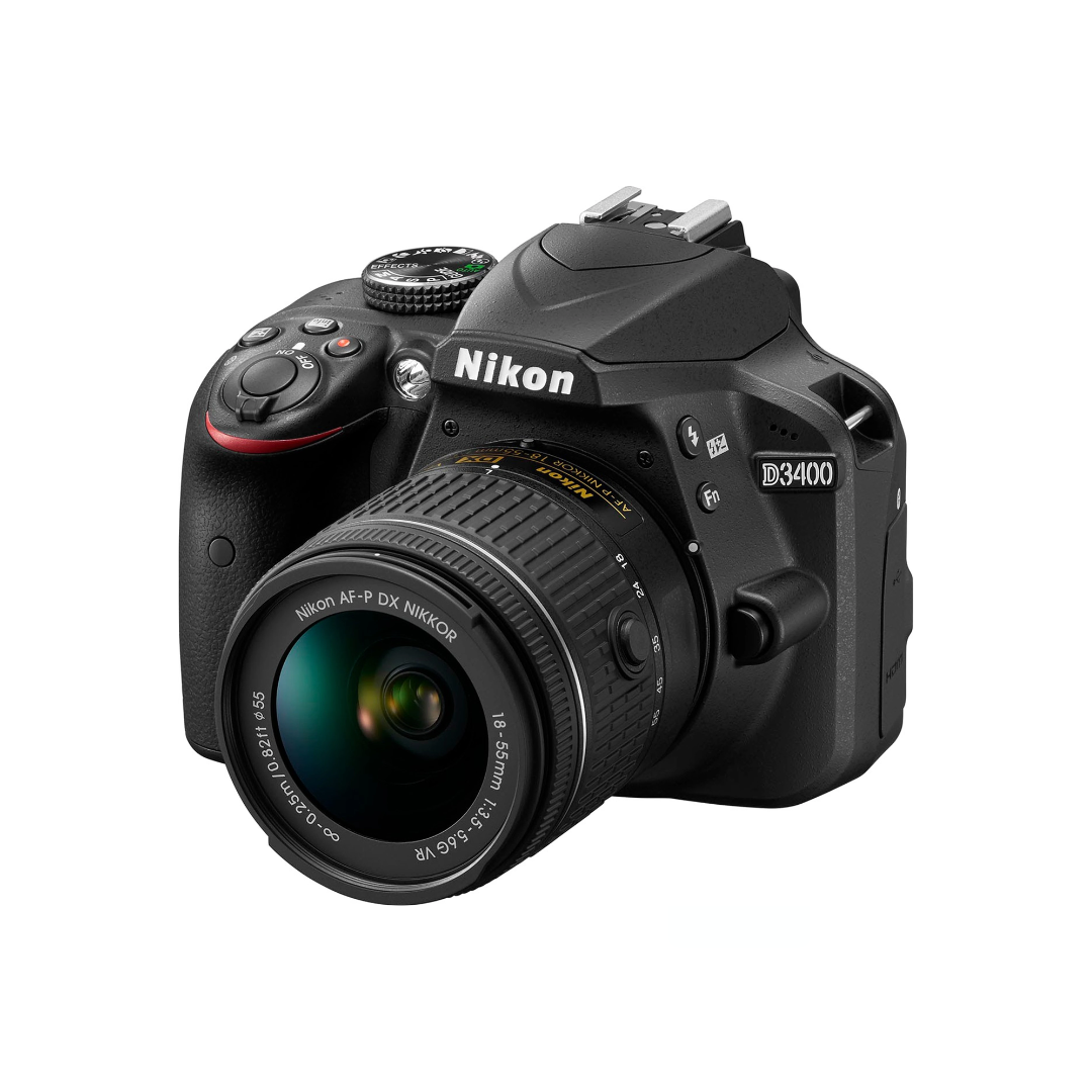 Used Nikon D3400 DSLR Camera with AF-P DX NIKKOR 18-55mm f/3.5-5.6G VR Kit Lens available at Camera Club. Ideal for beginners, travel, and everyday photography.
