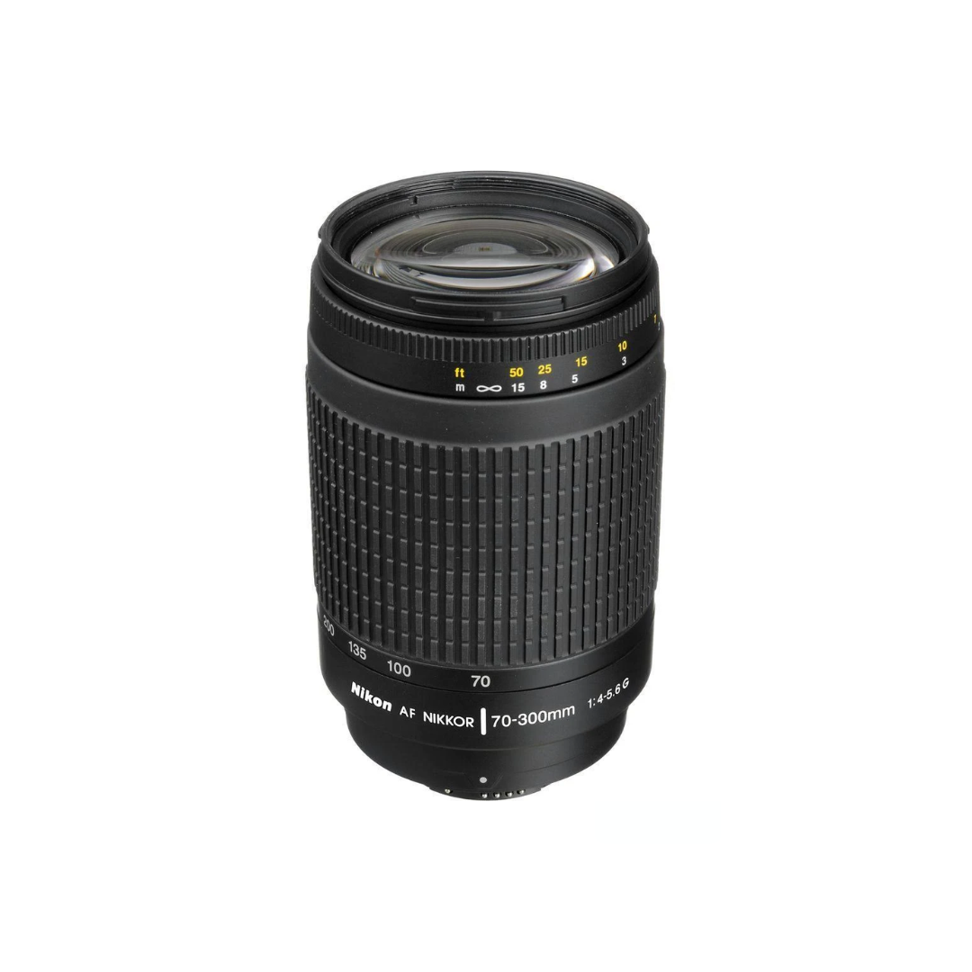 Used Nikon 70-300mm f/4-5.6G AF Zoom Nikkor telephoto lens available at Camera Club. Ideal for wildlife, sports, travel, and portrait photography with Nikon DSLR cameras.