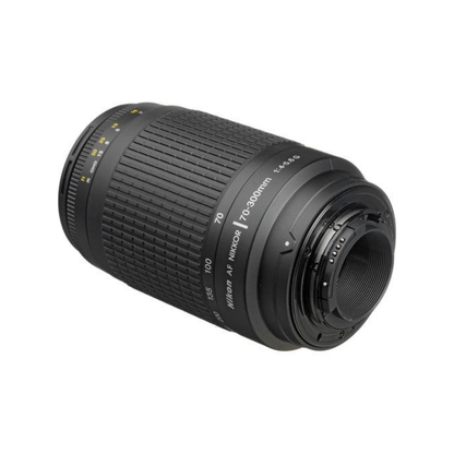 Used Nikon 70-300mm f/4-5.6G AF Zoom Nikkor telephoto lens available at Camera Club. Ideal for wildlife, sports, travel, and portrait photography with Nikon DSLR cameras.