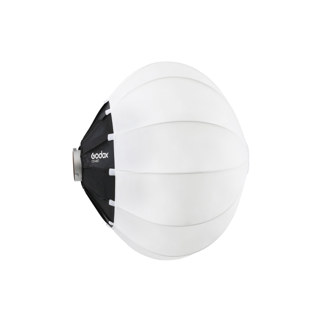 Unboxed Godox CS65D collapsible lantern softbox with Bowens mount for studio flash lighting setup at Camera Club