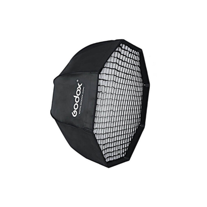 UNBOXED Godox SB-GUE120 Octa Softbox with Bowens speed ring and honeycomb grid for studio flash lighting setup at Camera Club.