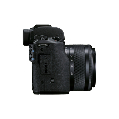 Unboxed Canon EOS M50 Mark II mirrorless camera with EF-M 15-45mm IS STM lens kit available at Camera Club.