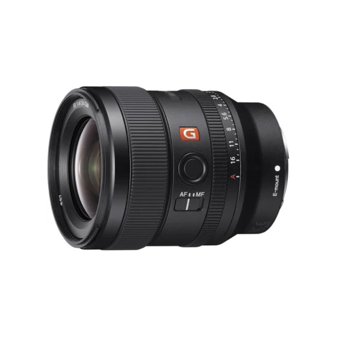 Sony FE 24mm f/1.4 GM wide-angle prime lens for full-frame mirrorless cameras