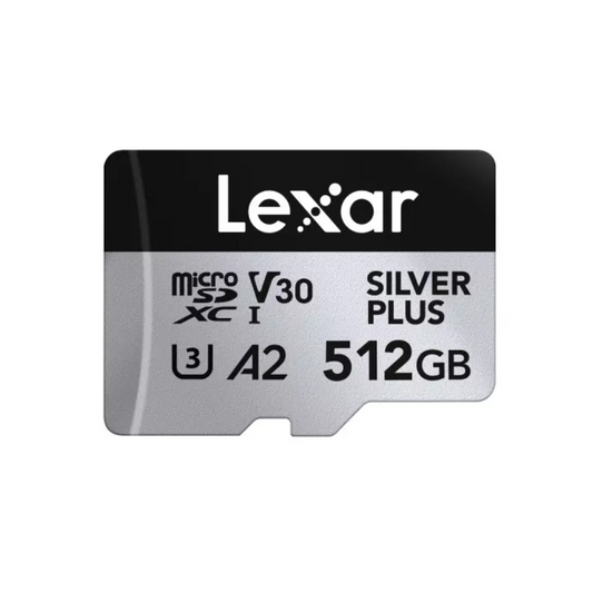 Lexar High-Performance 512GB microSDXC UHS-I memory card with SD adapter Silver Plus