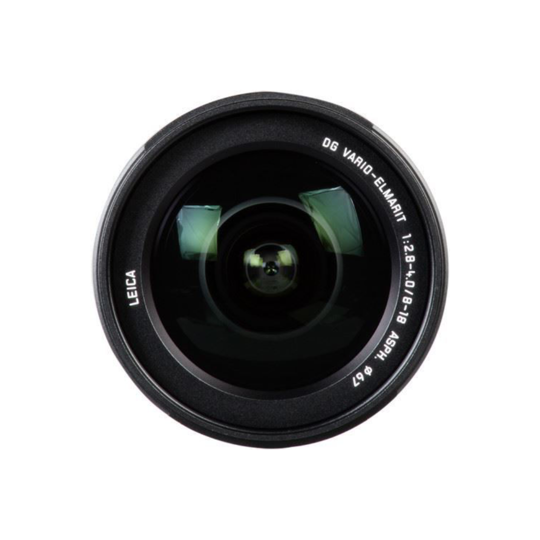 Panasonic Leica DG Vario-Elmarit 8–18mm f/2.8–4.0 ASPH ultra-wide angle zoom lens designed for landscape, architecture, and travel photography