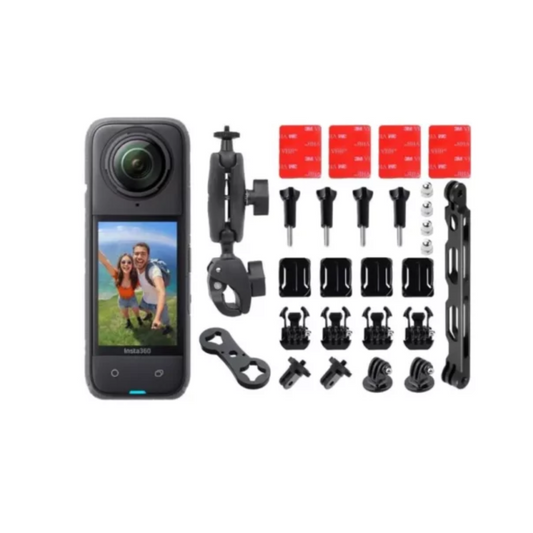 Insta360 X4 Motorcycle Kit with mounts for action camera riding shots