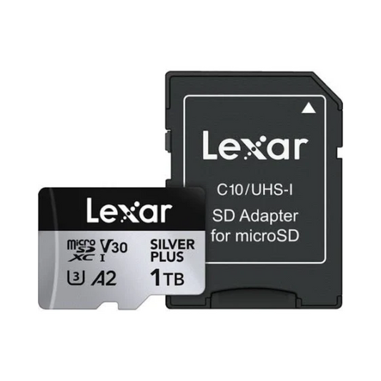 Lexar 1TB Professional Silver Plus UHS-I microSDXC memory card with SD adapter