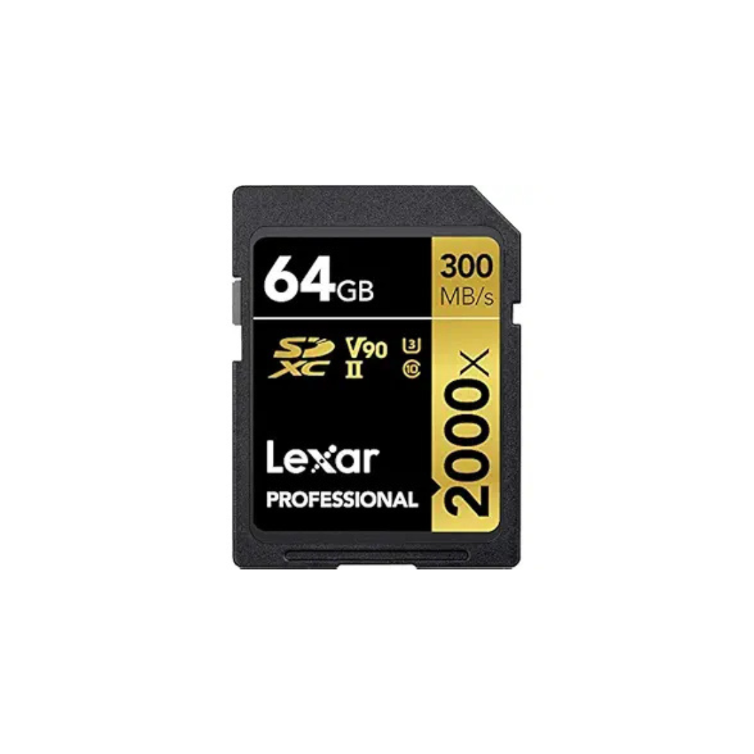 UNBOX Lexar Professional 2000x 64GB SDXC UHS-II Card, Up to 300MB/s Read